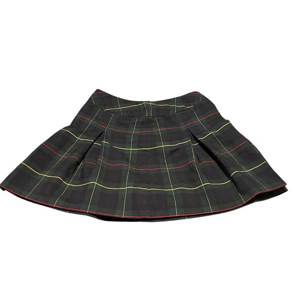 Becky Thatcher Uniform School Skirt Plaid Green Blue Pleats Juniors 7 Y2K Vibes - Picture 1 of 7
